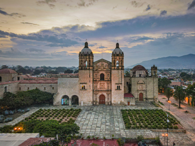 A view of a church in Oaxaca City, Mexico. There are many unique and beautiful venues for weddings in Mexico.